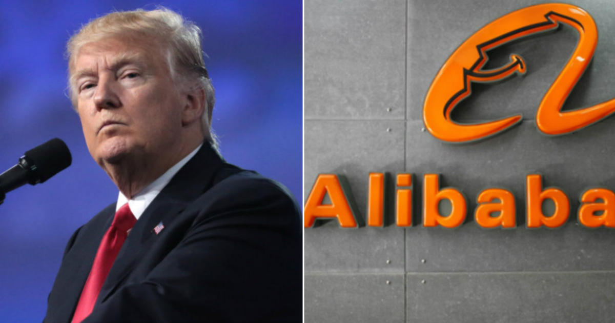 Donald Trump (i) y Logo de Alibaba (d) © Collage Flickr/Gage Skidmore - Flickr/Hinglish Notes