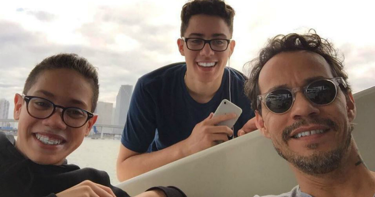 Marc Anthony con sus hijos Cristian y Ryan © Instagram / Marc Anthony