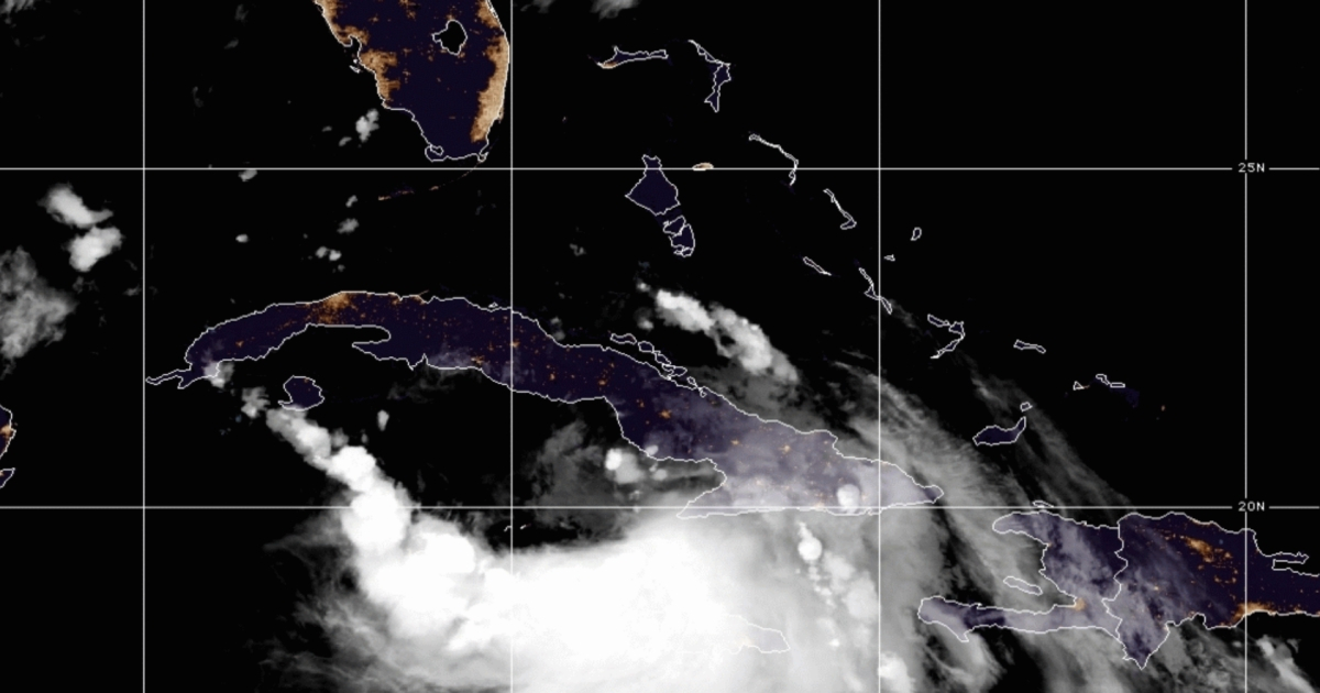 Imagen del satélite de la tormenta tropical Laura al sur de Cuba. © NHC