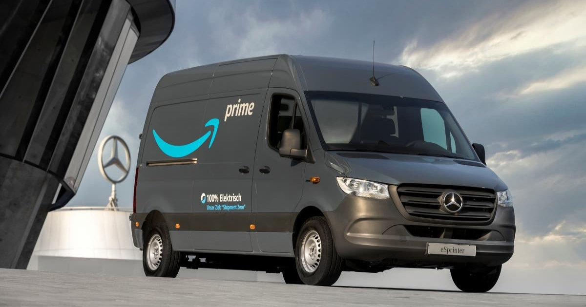 Furgoneta eléctrica de Mercedes para Amazon en Europa. © Amazon