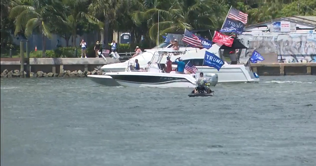 Flotilla a favor de la reelección de Donald Trump © Captura de video / Local 10 News