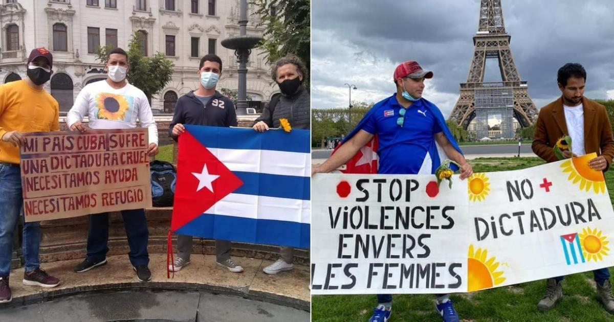 Cubanos en Perú y Francia © Movimiento: Acciones por la Democracia/ Facebook
