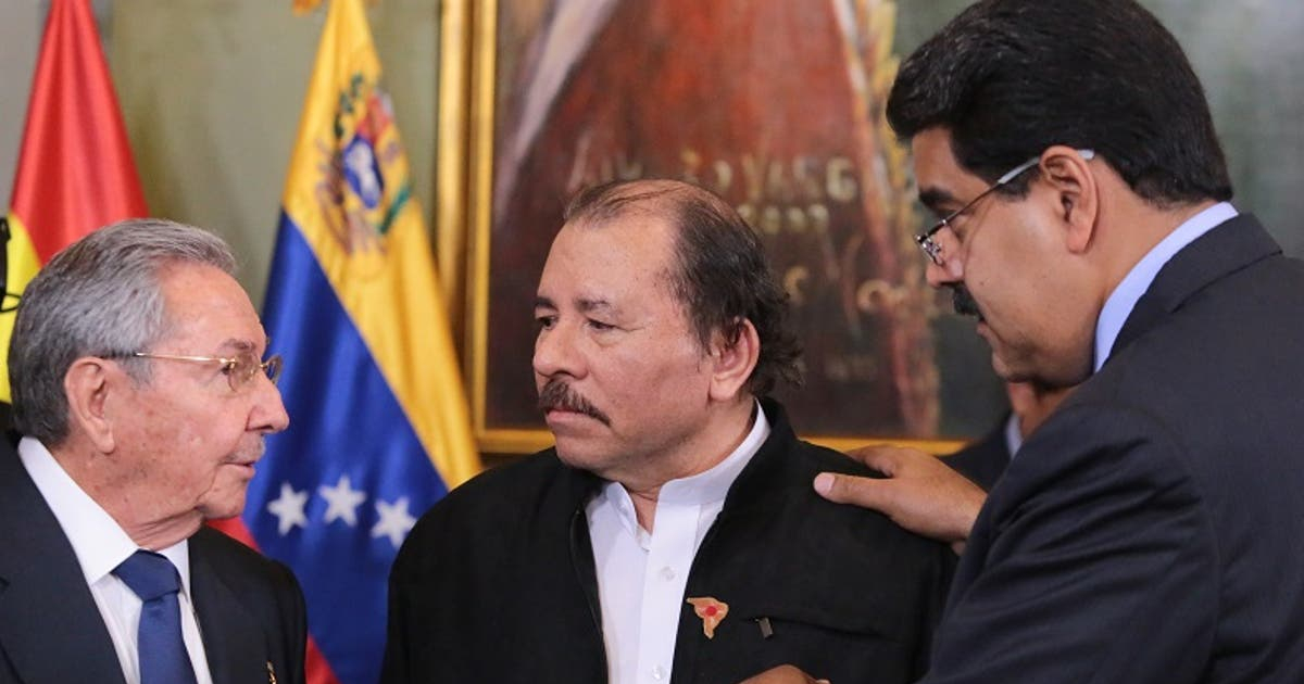 Raúl Castro, Daniel Ortega y Nicolás Maduro © Telesur