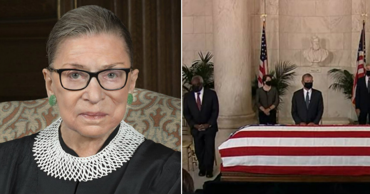Ruth Bader Ginsburg (i) y Honras fúnebres de la jueza (d) © Collage 