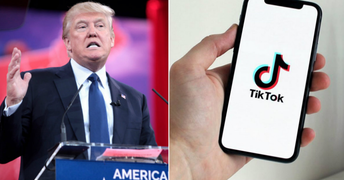 Donald Trump (i) y Logo de Tik Tok (d) © Collage Flickr/Gage Skidmore - Pexels