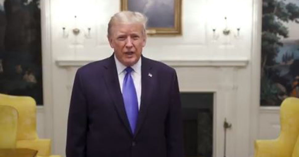 Donald Trump envía mensaje antes de abandonar la Casa Blanca este viernes. © Captura de video/CiberCuba