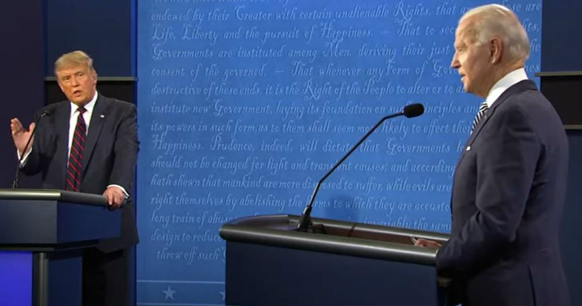 Donald Trump y Joe Biden durante el debate del pasado martes en Cleveland © YouTube/screenshot-Fox News
