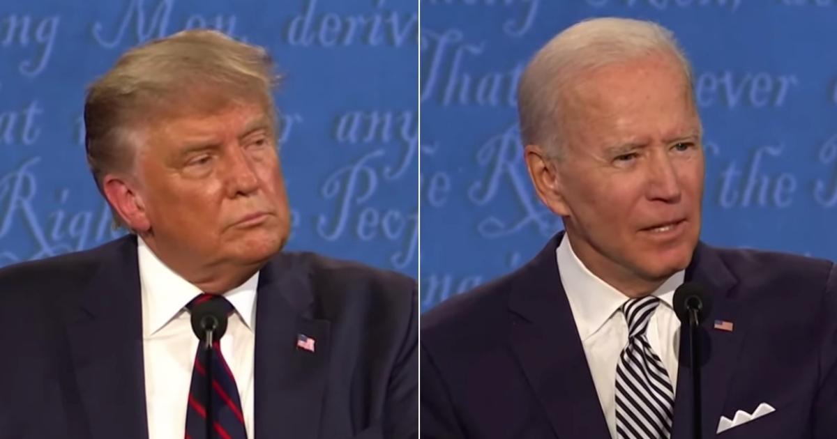 Trump y Biden en el primer debate presidencial 2020. (imagen de archivo) © Captura de pantalla de YouTube / Telemundo