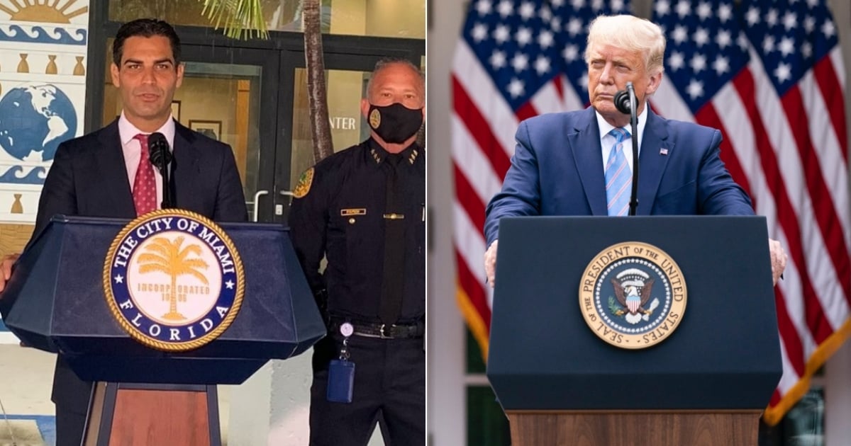Francis Suárez y Donald Trump, en imágenes de archivo. © Collage con Twitter de Suárez y Flick de The White House