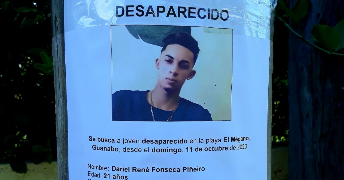 Cartel de desaparecido, Dariel René Fonseca Piñeiro. © Facebook / Yasel Romero