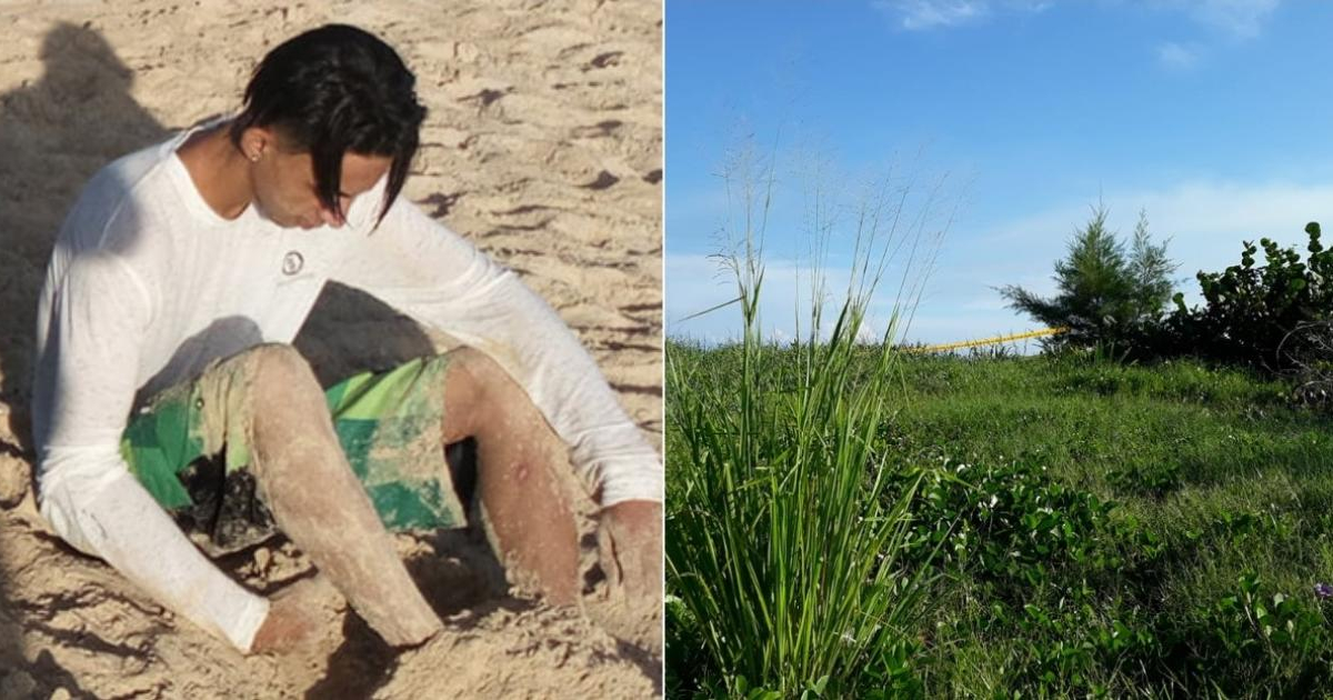 Yasel Romero el día que desapareció en la playa y lugar donde apareció su cuerpo sin vida © Yasel Romero/ Facebook 