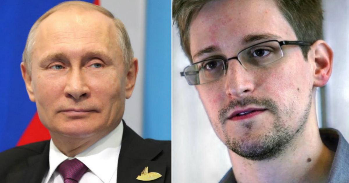Vladímir Putin (i) y Edward Snowden (d) © Collage Wikimedia