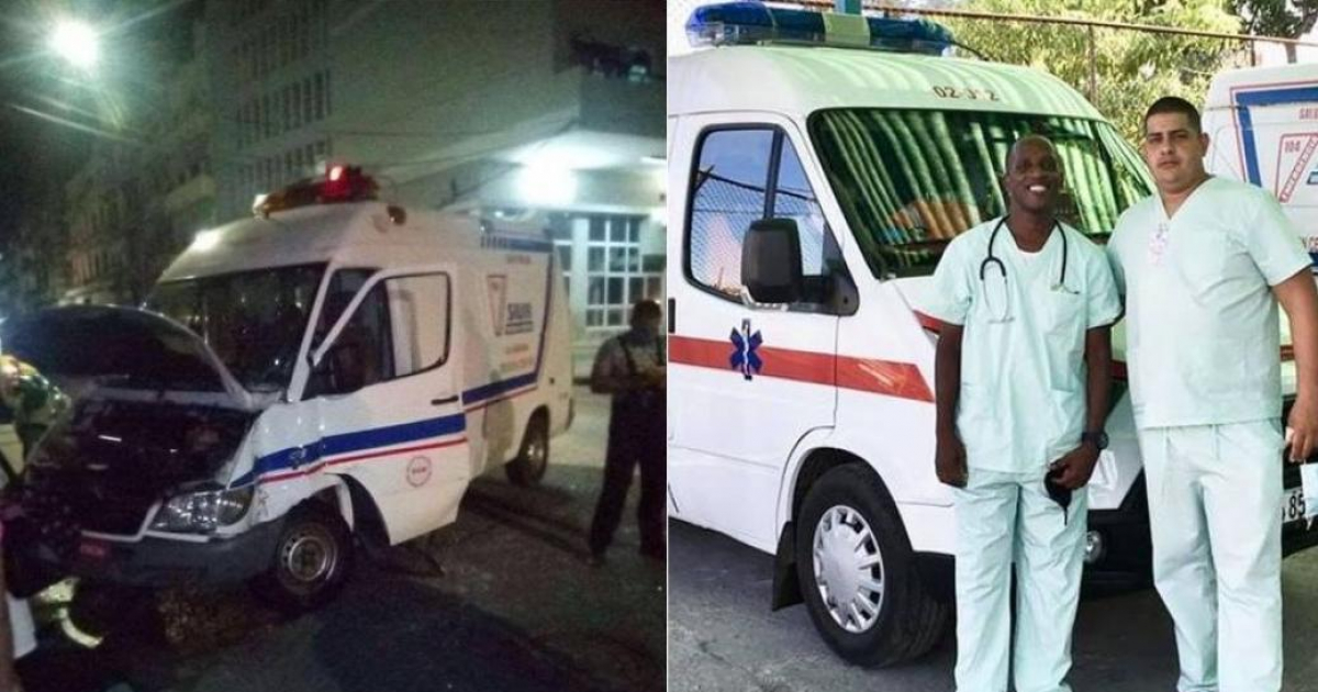 Accidente de ambulancia en Cuba y ambulancieros cubanos © Lachy Rios Aldama/ Facebook 