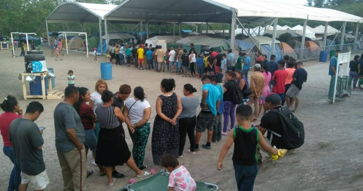 Campamento en Tamaulipas, México © Facebook / La Hora de Cuba - Onelia Alonso