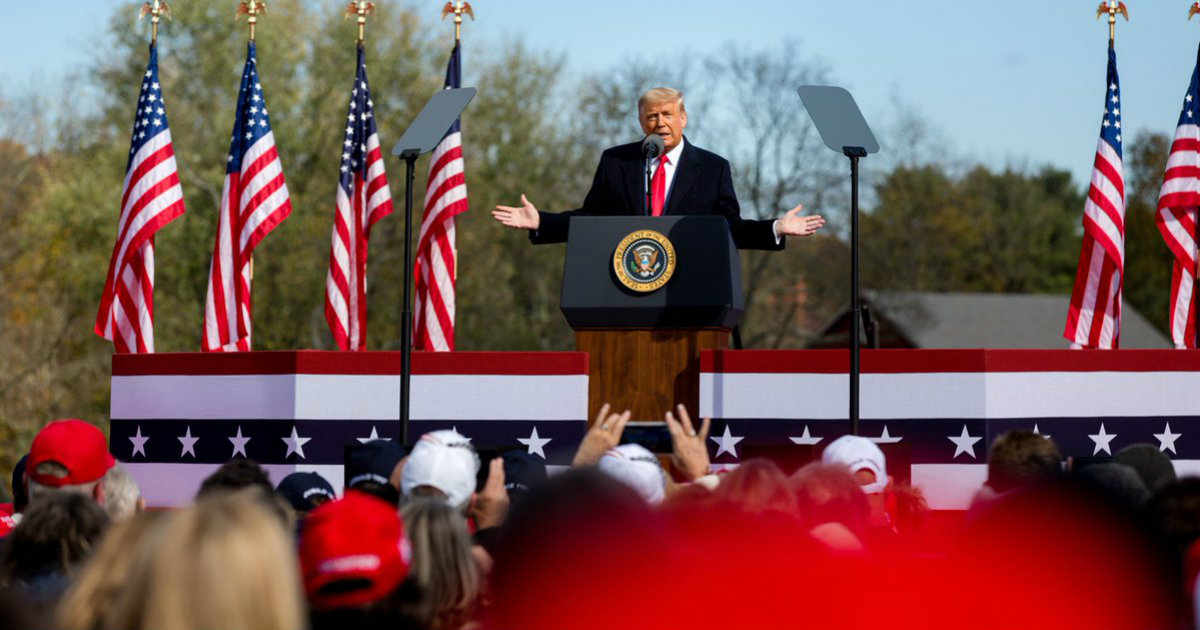 Trump, en uno de sus mítines, en campaña electoral. © Donald Trump / Twitter
