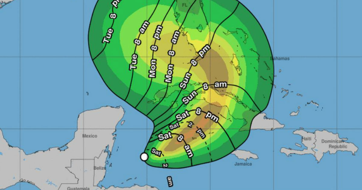 Posible trayectoria de la Depresión Tropical Eta, según el Centro Nacional de Huracanes © NOAA