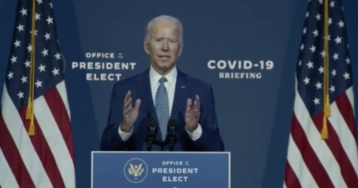 Joe Biden durante la conferencia sobre COVID-19 © Twitter / Biden-Harris Presidential Transition.
