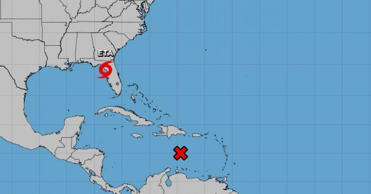 Localización de la tormenta Eta en EE.UU. © NHC