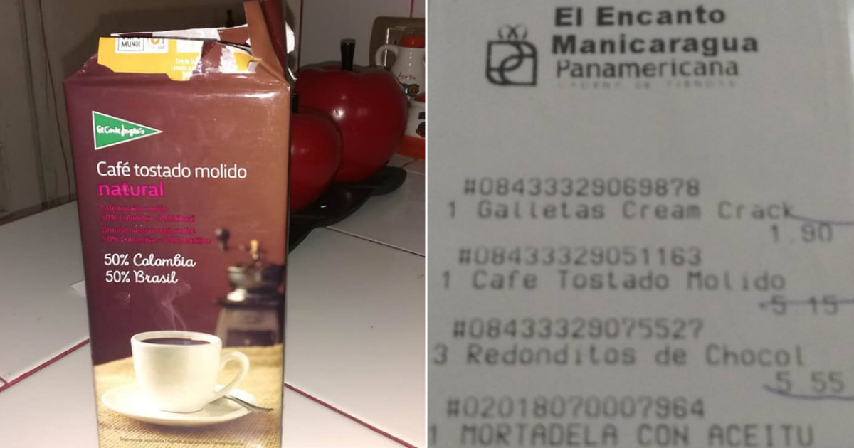 Café de El Corte Inglés vendido en Cuba y su precio © Facebook / Yuliesky Solano via grupo Cubanos en España