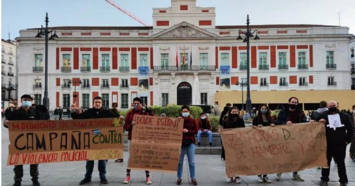 Cubanos se manifiestan en Madrid © Cortesía para CiberCuba