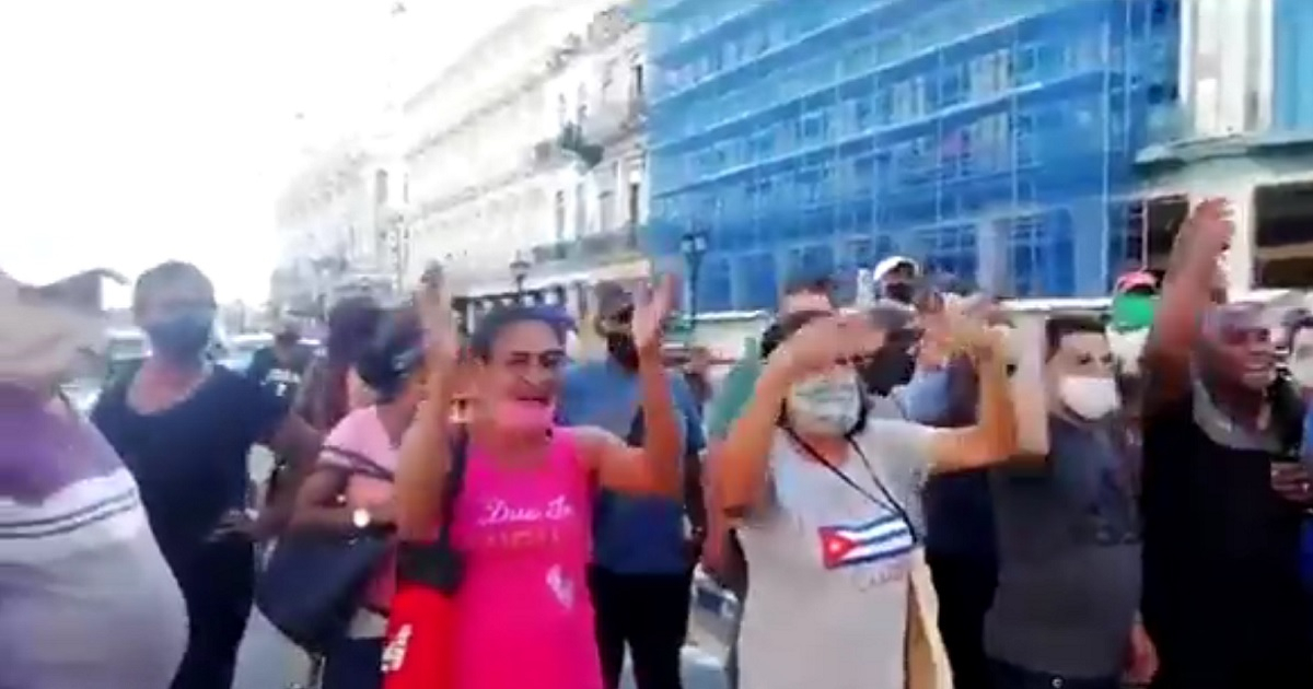 Acto de repudio en Parque Central de La Habana © Captura de video