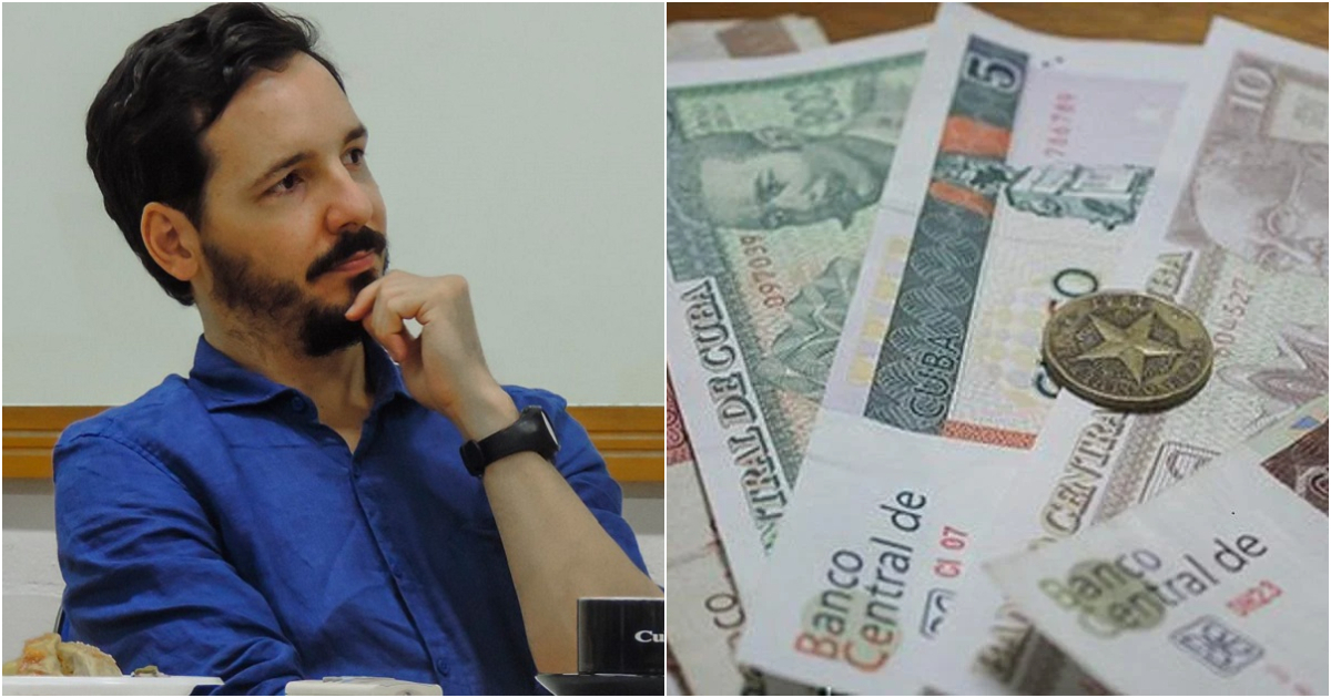 científico cubano Amilcar Pérez Riverol y dinero cubano (CUC y MN) © collage de Facebook / Amilcar Pérez Riverol y Cubadebate