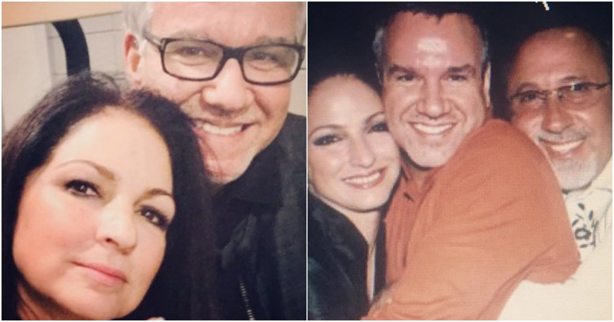 Amadeo junto a sus inseparables amigos Gloria y Emilio Estefan © Collage CiberCuba