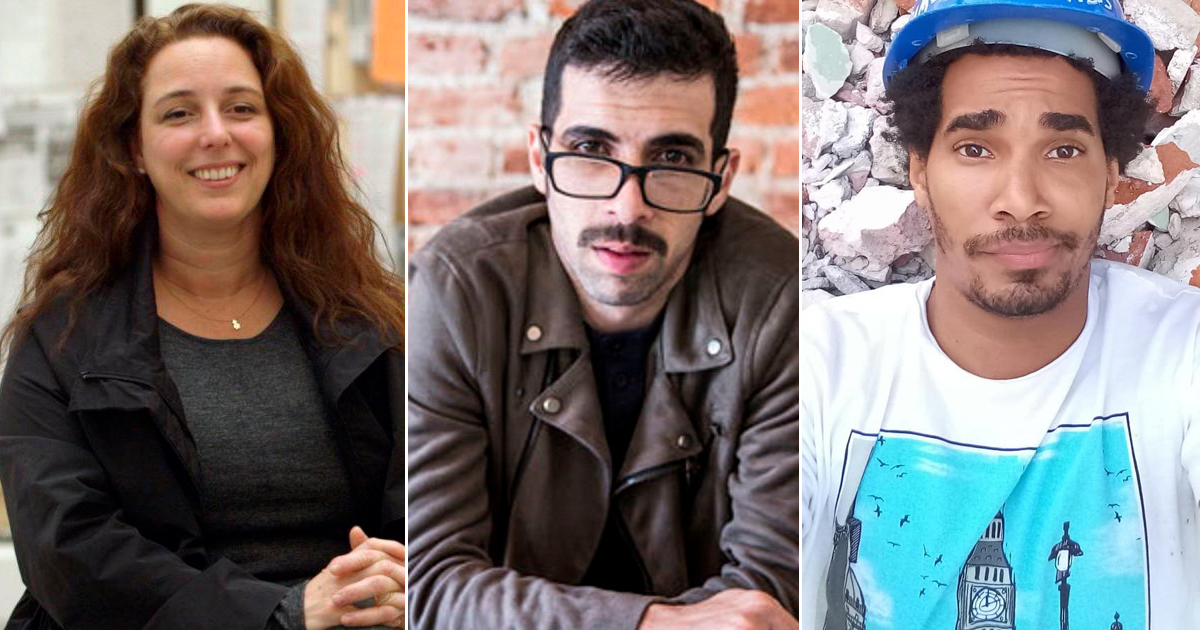 Tania Brugera, Carlos Manuel Álvarez y Luis Manuel Otero Alcántara © Collage CiberCuba