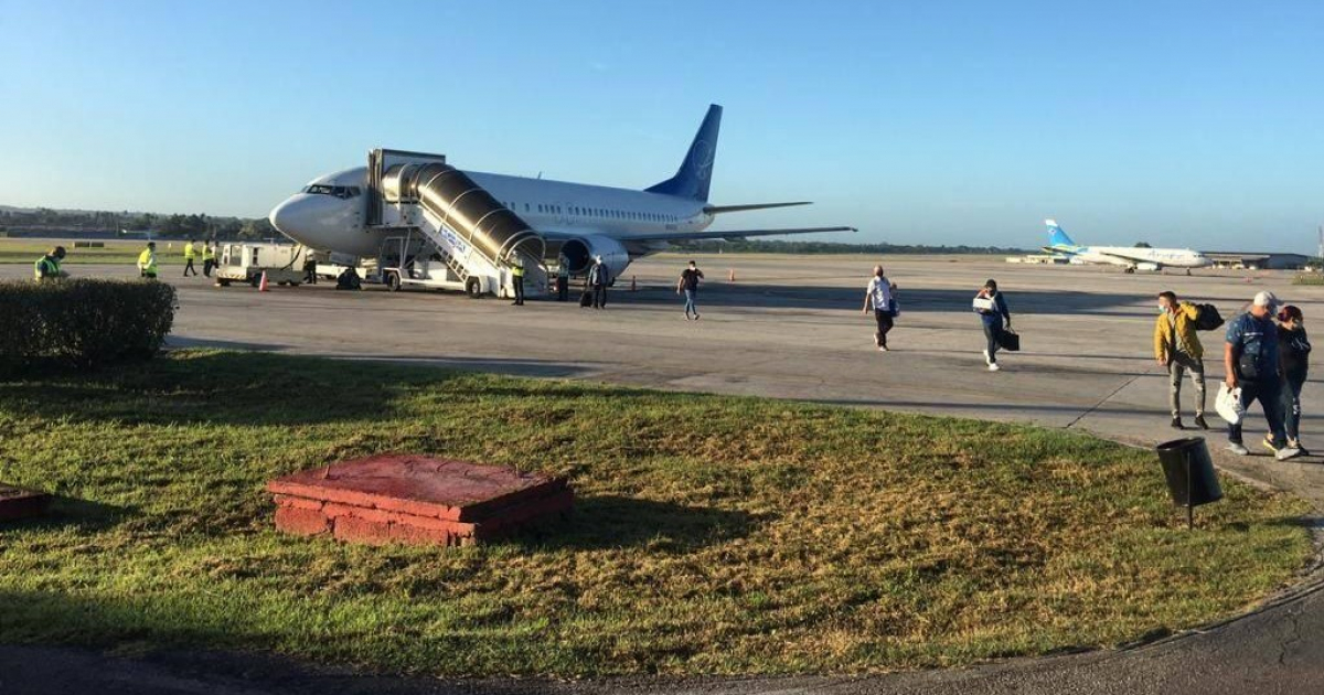 Vuelo desde Miami de Swift Air que reinició operaciones en el Aeropuerto José Martí de La Habana © Facebook / ECASA 