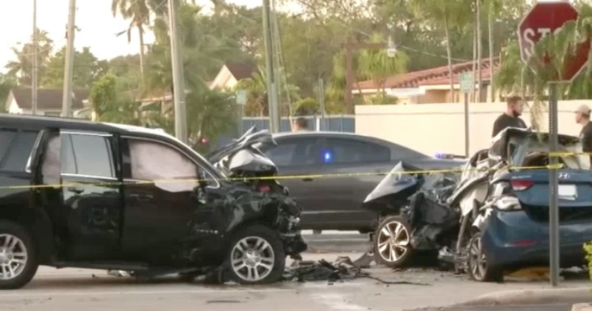 Accidente en la Flagler, condado Miami-Dade © Captura de video / Telemundo20