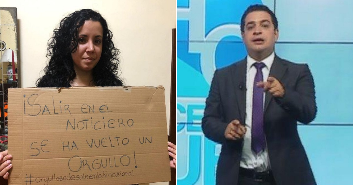 Camila Acosta y Humberto López, periodista del NTV. © Facebook de Camila Acosta / Tvcubana