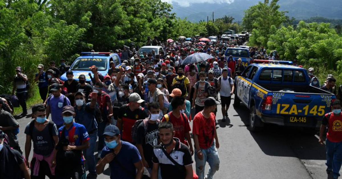 Caravana de migrantes 2021, Guatemala © Twitter / @DenunciasDguate
