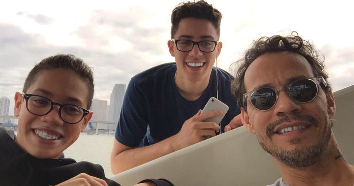 Marc Anthony con sus hijos Ryan y Cristian © Instagram / Marc Anthony