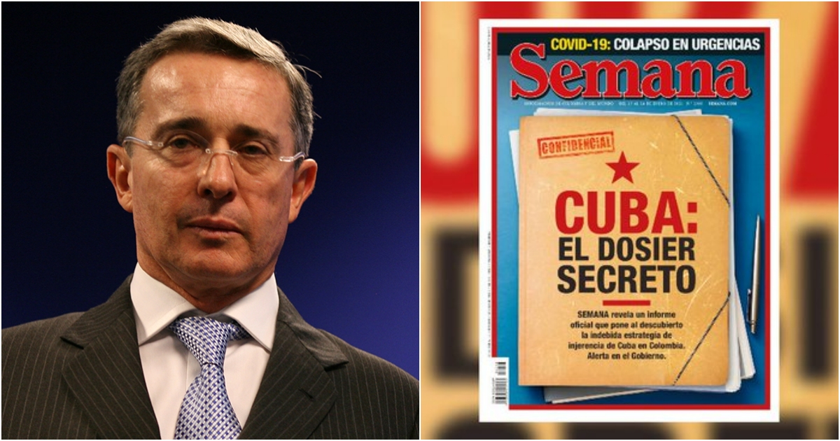 Álvaro uribe, expresidente de Colombia y portada de la revista Semana © Foto: Twitter/Revista Semana- Álvaro Uribe