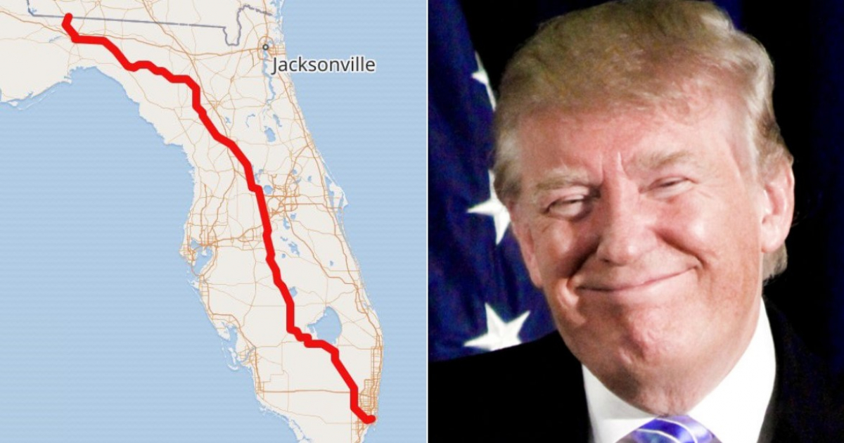 Carretera US 27 de Florida y Donald Trump © Twitter / Anthony Sabatini y Wikimedia Commons