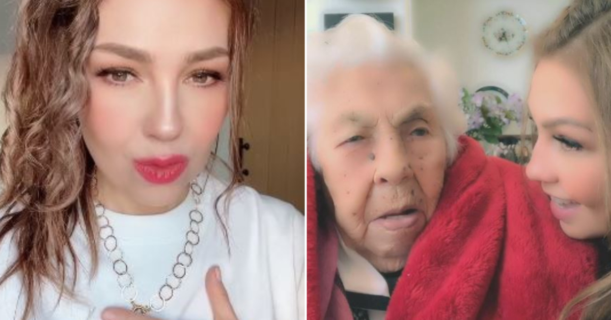 Thalia con su abuela © Instagram / Thalia
