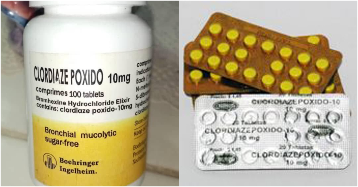 Medicamento falso (Clordiaze Poxido, 10 mg) y medicamento auténtico (Clordiazepóxido, 10mg) © Radio Angulo y Granma 