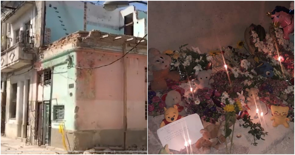 Los vecinos del barrio homenajearon a las tres niñas tras el derrumbe © Captura de video