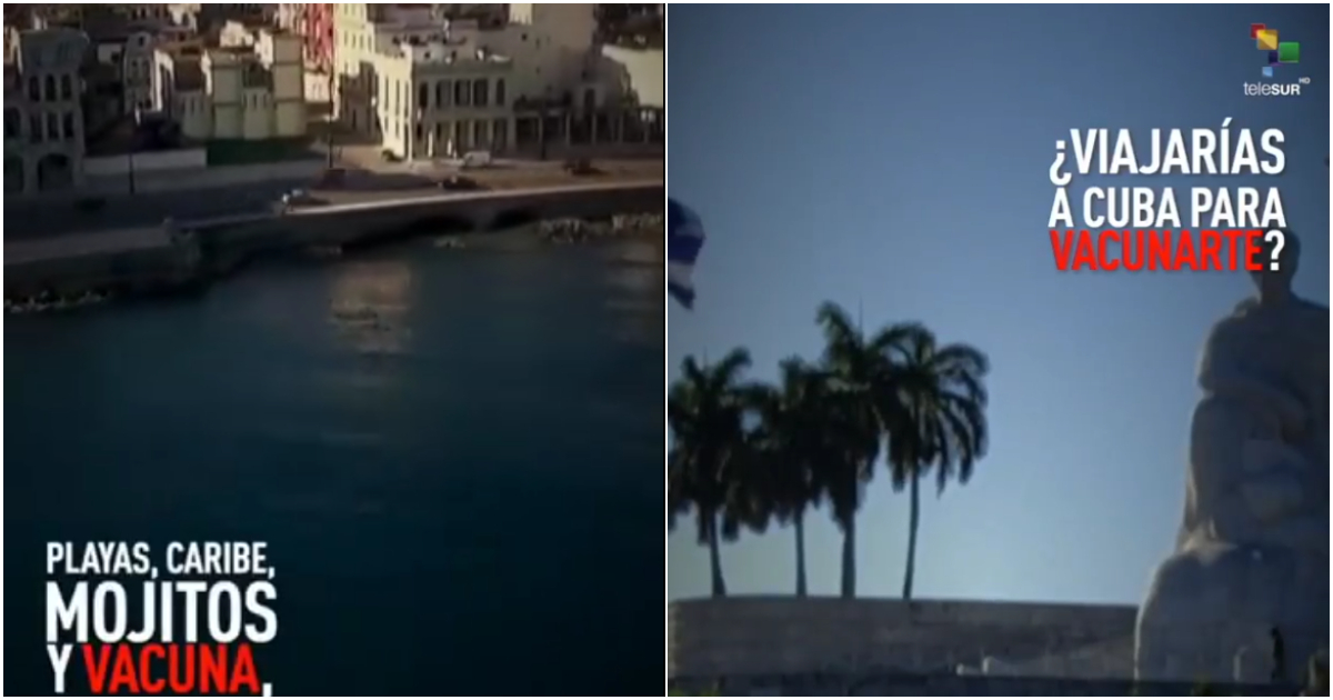 Publicidad turística del gobierno cubano en Telesur © Telesur / Collage captura de pantalla