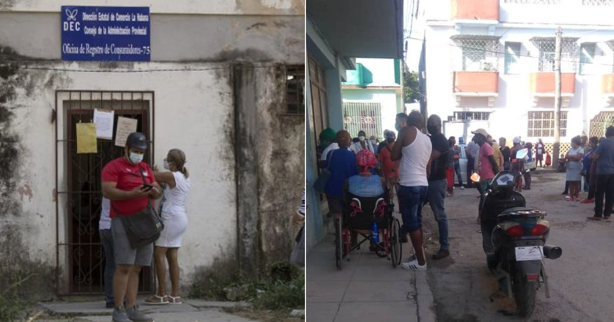 Colas en Oficodas en La Habana © Collage CiberCuba / Cubadebate Ismael Francisco - Facebook Yanelis Diaz Azua