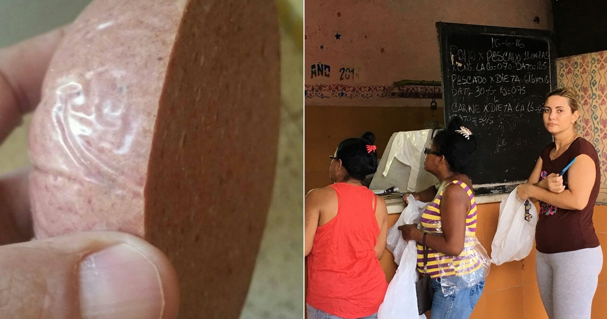 Una libr de mortadella (i) y una bodega en Cuba (Imagen referencial) © Facebook / Yoel Bravo López - CiberCuba