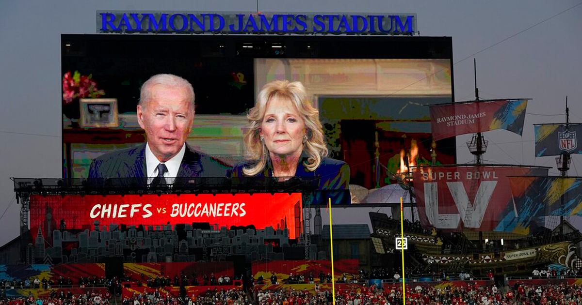 Joe y Jill Biden en el Súper Bowl © Twitter 