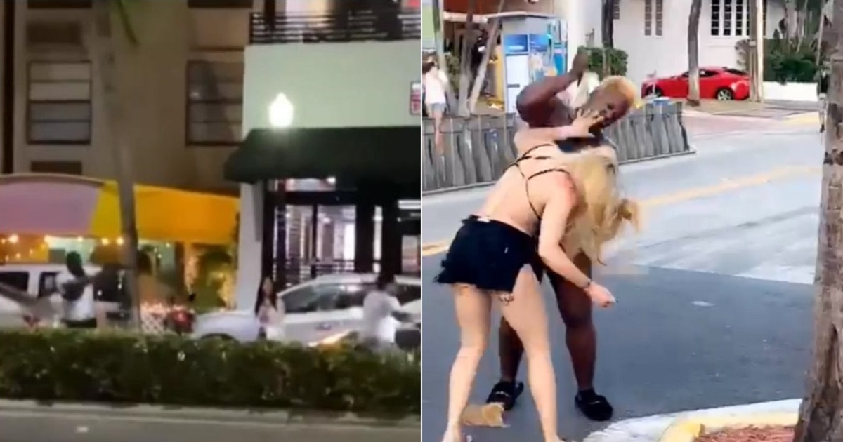 Tiroteo y pelea con apuñalamiento en South Beach. © Captura de video / Twitter de Sheldon Fox