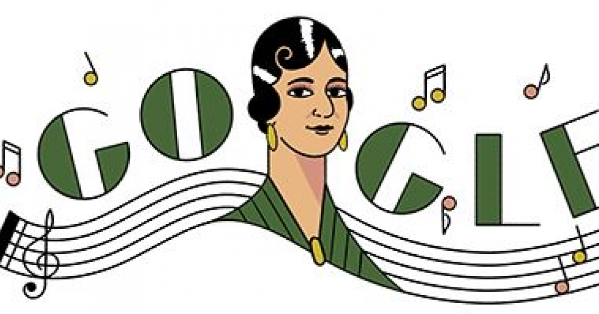 Doodle de María Grever, compositora mexicana. © Google