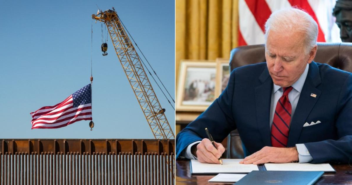 Construcción del muro en la frontera con México y Joe Biden © Flickr / U.S. Customs and Border Protection (Jerry Glase) y Twitter / President Biden