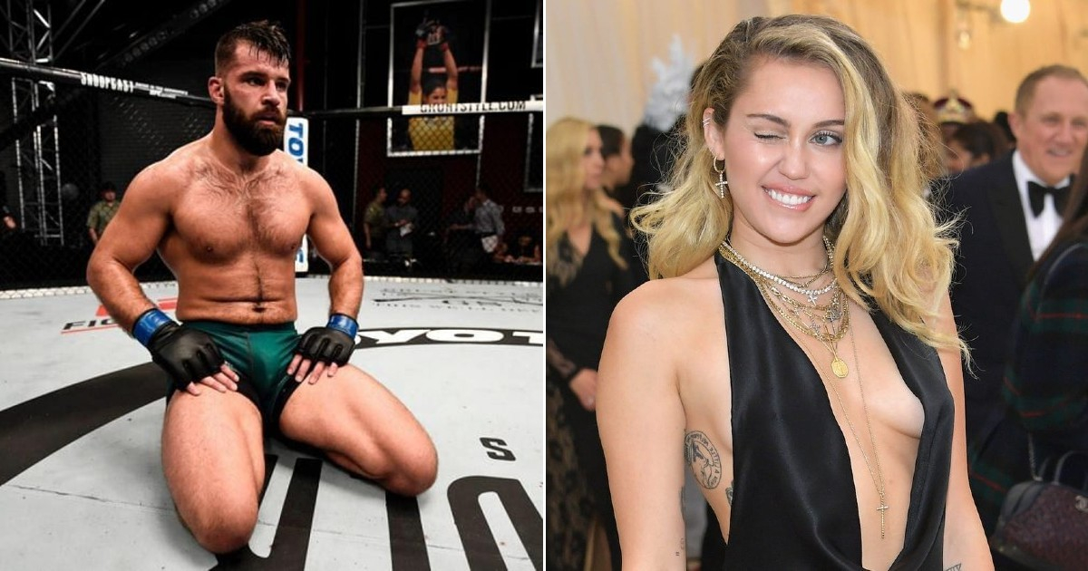 El luchador cubanoamericano Julián Márquez y la cantante y actriz Miley Cyrus © UFC - Instagram / Miley Cyrus
