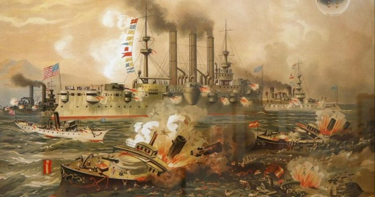Batalla naval en Santiago de Cuba, 1898. © artillerianaval.es