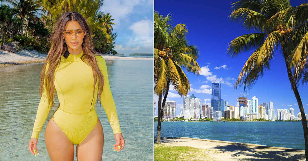 Kim Kardashian y el skyline de la ciudad de Miami © Intagram/kimkardashian - Twitter/City of Miami
