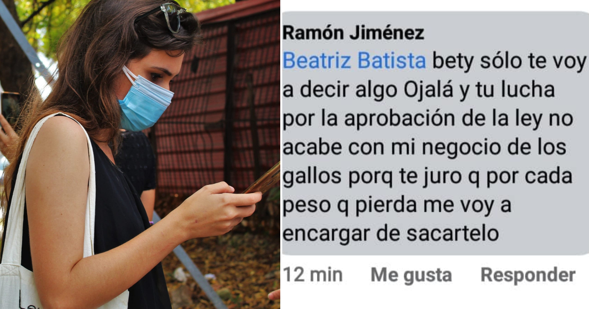 Beatriz Batista mostró el mensaje que le enviaron © Facebook/Beatriz Batista