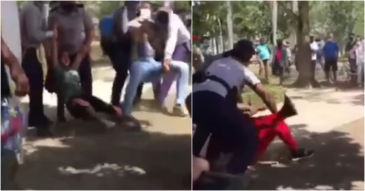Arresto violento en Camagüey © Captura de video / Facebook (Jose Batista Falcon)